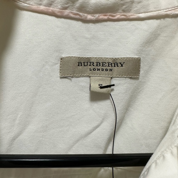 White Burberry short sleeve button down - Picture 2 of 5